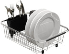 Adjustable Over Sink Dish Rack Stainless Steel Dish Drying Rack On Counter or in Sink, Rustproof