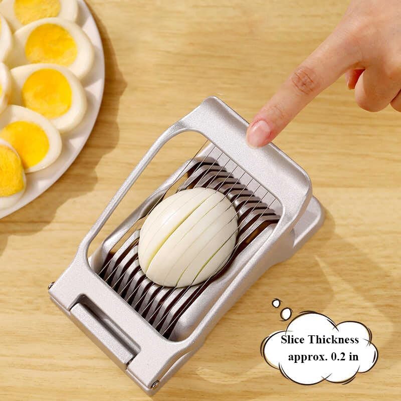 Egg Slicer for Hard Boiled Eggs Egg Cutter Strawberry Slicer Heavy Duty Aluminium Tomato Slicer Stainless Steel Wire Multipurpose Egg Slicer Dicer Fruit slicer for Kitchen and Dining