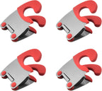 4 Pcs Anti-Scald Spoon Rest, Non Slip Stainless Steel Utensil Holder For Pots, Pans, Heat Resistant Kitchen Clips For Cooking, Stove, Home, Restaurant Use (Red)