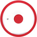 Silicon Glass Lid for Pot,Pan,Skillet Fits 8"(20CM) Cookware Silicon lid Dishwasher Safe, Replacement Lid Vented Tempered Glass with Heat Resistant Silicone Rim By HR Huare Technology, Red,1 Pack…