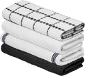 Artoid Mode Ring Spun Cotton Black Kitchen Dish Towels, 15x25 Inch Ultra Soft Absorbent Quick Drying Household Cleaning Tea Towels Bar Towels Set of 4