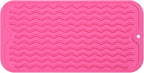 Silicone Dish Drying Mat for Multiple Usage,Easy clean,Eco-friendly,Heat-resistant Silicone Mat for Kitchen Counter or Sink,Refrigerator or Drawer Liner Rose S 12 inches x 6 inches