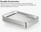 CURTA 6 Pack Aluminum Sheet Pan, NSF Listed 1/4 Quarter Size 13 x 10 inch Commercial Bakery Cake Bun Pan, Baking Tray