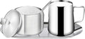 Stainless Steel Sugar and Creamer Set, Coffee Sets for Serving, Latte Milk Cup Cream Jug and Sugar Bowl with Lid Spoon Tray for Coffee Bar