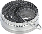 Fluted Cookie Cutters- Round Biscuit Cutters Set of 6 Pieces, Double Sided Fluted and Plain Edge Cookie Cutters, Stainless Steel