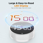 Upgrade Digital Kitchen Timer - 2 Pack Magnetic Countdown Countup Visual Pomodoro Timer with Large LED Display, 3-Preset Times, 3 Volume Levels, Ideal for Cooking, Baking and Fitness (2, White)