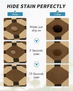 AMOAMI Coffee Mat Hide Stain Rubber Backed Absorbent Dish Drying Mat for Kitchen Counter - Fits Under Coffee Maker or Machine - PEANUT 17x31.5