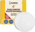 Katbite 12 Inch 200Pcs Parchment Paper Rounds, Round Baking Sheets Paper for Patty Separating, Freezing, Springform Cake Tin, Toaster Oven, Tortilla Press