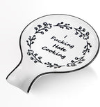 Ceramic Spoon Rest, Cute Spoon Holder for Stove Top and Kitchen Counter, Large Size Utensil Rest for Ladles, Modern Farmhouse Kitchen Decorative