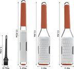 Cambom Lemon Zester Grater Three-piece Suit - Heavy Duty Kitchen Tool for Parmesan Cheese, Ginger, Garlic, Nutmeg, Chocolate, Vegetables，Fruits，Stainless Steel Grater Dishwasher Safe Red
