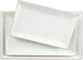 Kassel Ceramic Serving Platter Set | 16”/14”/12” Rectangular Serving Trays for Entertaining at Parties and Weddings | Oven Safe XL Serving Trays for Tacos, Steak, and Cake