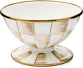 MACKENZIE-CHILDS Enamel Ice Cream Bowl, Serving Bowls for Entertaining, 2-Cup Capacity, Brown-and-White Mocha Check