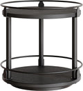 Lazy Susan Organizer, Rotating Spice Rack, 2 Tier Spice Turntable Organizer, Industrial Turntable Spice Holder, for Kitchen Countertop and Cabinet, Compact and Versatile, Black SR22BK
