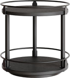 Lazy Susan Organizer, Rotating Spice Rack, 2 Tier Spice Turntable Organizer, Industrial Turntable Spice Holder, for Kitchen Countertop and Cabinet, Compact and Versatile, Black SR22BK