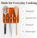 Silicone Spoon Rest for Stove Top with Drip Pad (Two Pack) - Heat Resistant BPA Free Utensil Rest & Spoon Holder for Kitchen Counter - Grill Utensil Holder - Spatula Holder, Tongs, Ladle
