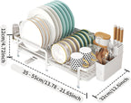 Dish Drying Rack, Dish Racks for Kitchen Counter, Over The Sink Dish Drying Rack, Expandable Dish Drainers with Drain Board Cup Holder and Utensil Holder, Kitchen Organizers and Storage