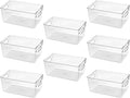 Clear Plastic Storage Bins, Pantry Organizers and Storage Containers Fridge Organizer Bins for Organizing Kitchen Cabinet Organizer Bin Bathroom Freezer Refrigerator Organization