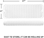 Silicone Dish Drying Mat for Multiple Usage,Easy clean,Eco-friendly,Heat-resistant Silicone Mat for Kitchen Counter,Sink,Bar,Bottle,or Cup White M 17 inches x 6 inches