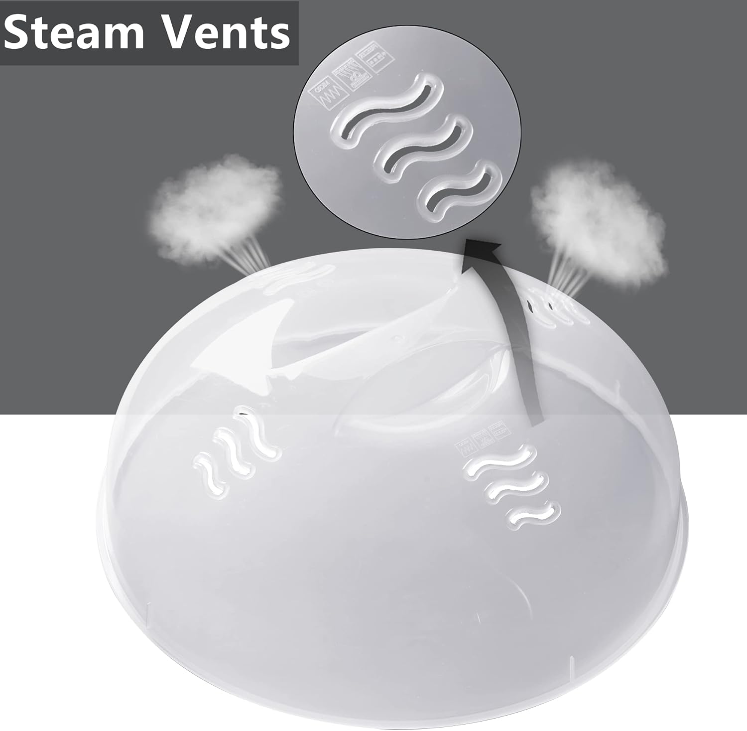 Microwave Cover for Food 2PCS Microwave Splatter Cover Large Microwave Plate Food Cover With Easy Grip Handle Anti-Splatter Lid With Enlarge Steam Vents,11.5 Inch,BPA Free & Dishwasher Safe 2-PCS