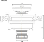 KONE Sink Drain Assembly, Kitchen Sink Drain Strainer Kit with Removable Strainer Basket Stopper, Universal fit USA Home/Commercial 3-1/2 Inch Standard Sink Drain Hole (Stainless Steel)