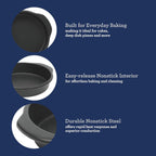 Oster Teston 9" Round Nonstick Carbon Steel Cake/Bake Pan - Matte Black