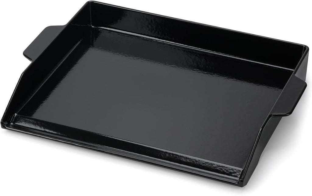 Onlyfire Universal Enamelled Cast Iron Cooking Griddle, Nonstick Coating Griddle Flat Top Grill Plate with Extra High Sidewalls for All Gas Grills and Range Oven, 18.5" x 14"