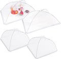 JULBEAR 4 Pcs Large and Tall Mesh Food Cover Tent Umbrella Food Screen Covers for Outside Pop-up Mesh Reusable Food Nets for Parties Picnics Outdoor BBQs Collapsible (2 Pcs 32"x24", 2 Pcs 17"x17")