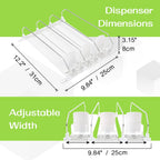 Soda Can Dispenser for Refrigerator - 3 Row Automatic Pusher Glide, Fridge Bottle Rack Drink Organizer, Self-Pushing Width Adjustable Beverage Storage Holds Up to 12 Cans (12.2inch, White)