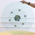 30" Tempered Glass Lazy Susan Turntable, 360° Silent-Spin Round Clear Tabletop Rotating Tray, Centerpiece for Dining Tables, Smooth Rotation, for Banquets, Weddings & Family Gatherings
