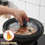 Microwave Splatter Cover Vented Glass Cover Splatter Guard Lid with Collapsible Silicone for Food as Pot Cover Plate Cover 10.8 inch for 6 7 8 9 10 inch Plate Bowl Black