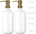 Emerson Essentials Soap Dispenser, Dish Bottle Dispenser for Kitchen, Farmhouse Hand Soap Dispenser, Kitchen Set, Glass Bottles with Pump and Labels | 16 Oz, 2-Pack