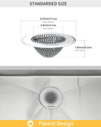 TRAPMATE 4 Pcs Kitchen Sink Drain Strainer, Easy Clean Sink Strainer, Stainless Steel Sink Drain Strainer, Sink Stopper Kitchen Drain, Garbage Disposal Strainer for US Standard Drain, Sink