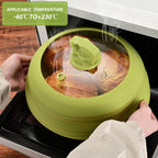 Microwave Splatter Cover Vented Glass Splatter Guard Lid with Collapsible Silicone for Food as Pot Cover 11.8 inch Large Plate for 6 7 8 9 10 11 inch Plate Bowl