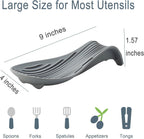 Stove Top Spoon Rest - Heat Resistant & Non-Slip Silicone Holder for Kitchen Counter, Large Cooking Utensil Rest(Dark Gray)