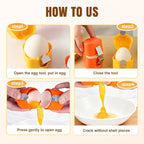 Egg Shell Opener, 2026 Upgrade Egg Peeler, Stainless Steel Egg Slicer for Hard Boiled Eggs, Egg Peeling Tool, Hard Boiled Egg Peeler, Egg Shell Cutter for Boiled Egg (Orange)