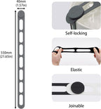 Silicone Latch Strap for Slow Cooker Lid, Pot, Bento Box, 21.65 in Reusable Elastic Self-Lock Silicone Tie for Bundling or Organizing Curtain, Cords, Yoga Mat, Camping Mat, 2pcs (Gray&Gray)