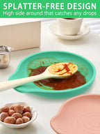 Spoon Rest for Stove Top, Silicone Spoon Rest for Kitchen Countertop, Heat-Resistant Utensil Rest for Spatula, Tongs or Spoon, Green