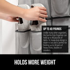 GORILLA GRIP Over the Door Shoe Organizer, 35 Large Breathable Mesh Pockets, Space Saving Hanging Storage Holder, 5 Hook Closet Rack Hanger, Hangs on Closets for Shoes, Accessories 68.5H x 24.5W Gray