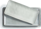 famiware Serving Platter, Rectangular 15.67/14.1/12.6inch Serving Dishes for Entertaining, Reactive Glaze, Stoneware Serving Trays for Party, Food, Turkey, Snack, Cheese, Ocean Series, Grey