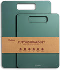 Cutting Boards for Kitchen [Set of 2], Wood Fiber Composite Cutting Board, Dishwasher Safe, Non Slip Non Toxic Chopping Board for Meat Vegetables Fruit Cheese - Green