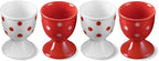 Cinf Ceramic Egg Cup Christmas Gift Set of 4 Porcelain Holder Breakfast Boiled Cooking Easy to Clean Childhood Memories Kitchen