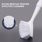 Dish Brush with Handle, Dish Scrub Brush with Built-in Scraper, Nylon Dish Scrubber, Kitchen Brushes for Dishes,Pots, Pans and Sinks 2 Pack