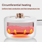 Drizzle Electric Hot Pot Cooker Steamer 1.8L Multifunctional Nonstick Pan Dormitory Office Portable Ramen Cooker Steamer Boil Dry Protection Suitable For Noodles Steak Cooker Eggs StirFrying