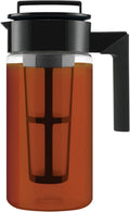 Takeya Flash Chill Iced Tea Maker - Airtight & Durable Iced Tea Maker Jug with Silicone Carry Handle - Leak-Proof & Lightweight Tea Infuser with Patented Flash Chill Technology - 1 Quart, Black