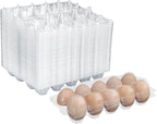 98 Pack Bulk Egg Cartons, Clear Plastic Chicken Egg Holders, Egg Tray Carton Holder for Home & Kitchen, Farm & Market Use, An Eco-Friendly Egg Storage Solution, 10 Grids(Medium Size)