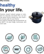 LE TAUCI 3 qt Ceramic Dutch Oven for Bread Baking with Silicone Sling- Lightweight, Non-Toxic, No Seasoning Needed- Oven, Microwave & Dishwasher Safe, Ideal for Home Bakers & Beginners, Midnight Blue