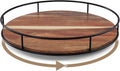 13 Inch Lazy Susan Organizer with Steel Frame for Kitchen,Acacia Wood Turntable for Cabinet,Pantry,Table,Pantry,Countertop,Refrigerator,Spice Rack