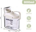 1 PCS Airtight Dry Food Storage Containers, Pantry Organizers and Storage Container with Pouring Spout Measuring Cup, BPA Free, Plastic Clear Container for Rice Nuts Beans Snacks, 29OZ