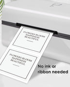 iEager White Square Thermal Label Stickers, 2"x2" Self-Adhesive Square Direct Thermal Labels with Perforation Line, 500 Sheets/Roll