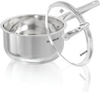 Sunhouse – 1.5 Quarts Stainless Steel Sauce Pan with Lid - PFOA-FREE, Stainless Steel Sauce Pan, Induction base, Stay-Cool Handle, Compatible with All Cooktops Gas, Geramic, Electric etc.